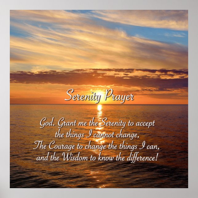 Serenity Payer - Ocean Sunset. Poster (Framsidan)
