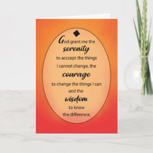 Serenity Prayer 12 Step Recovery-årsdag Kort