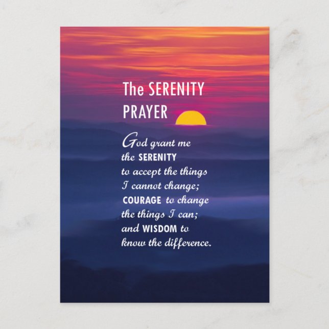 Serenity Prayer 2 Vykort (Framsida)