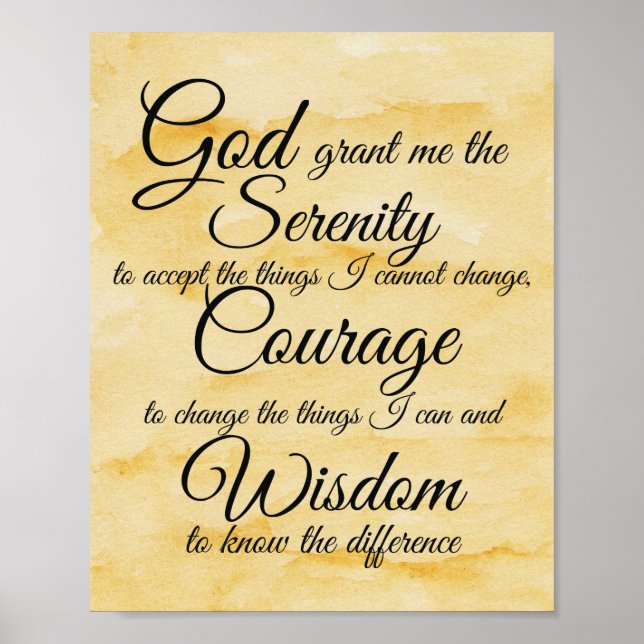 Serenity Prayer-affisch Poster (Framsidan)
