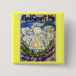 Serenity Prayer Angel Art Painting Pendant Knapp