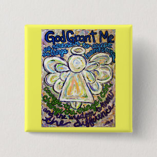 Serenity Prayer Angel Art Painting Pendant Knapp