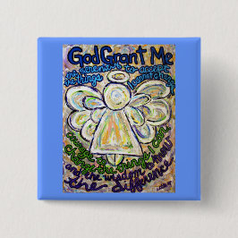 Serenity Prayer Angel Art Painting Pin Knapp