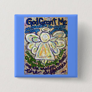 Serenity Prayer Angel Art Painting Pin Knapp