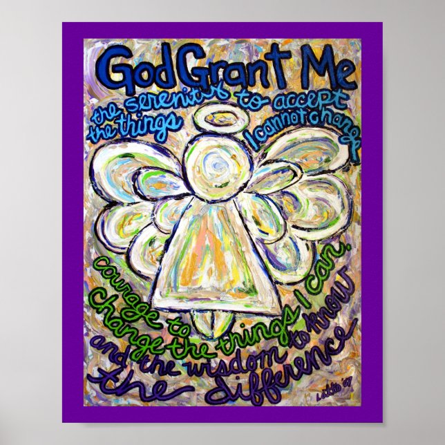 Serenity Prayer Angel Painting Art Poster (liten) (Framsidan)