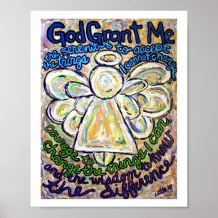Serenity Prayer Angel Painting Art Poster (liten)