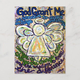 Serenity Prayer Angel Painting Art Postkort Vykort