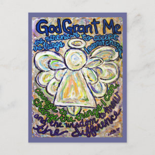 Serenity Prayer Angel Painting Art Postkort Vykort