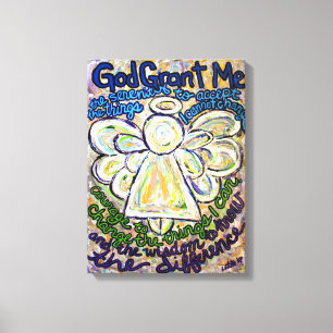 Serenity Prayer Angel Painting Canvas Art Skriv ut