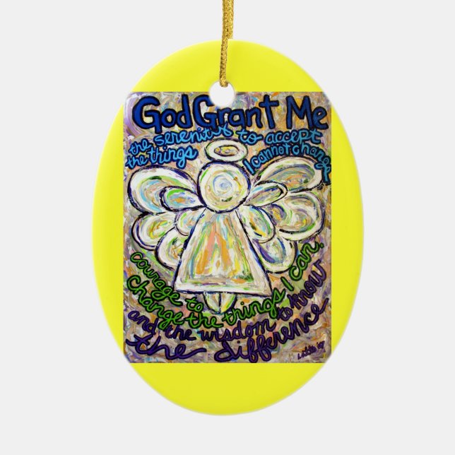Serenity Prayer Angel Painting Ornament Pendant (Framsidan)