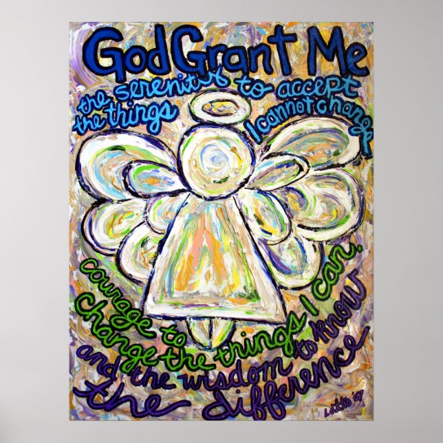 Serenity Prayer Angel Painting Poster Art Print (Framsidan)