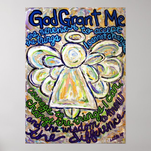 Serenity Prayer Angel Painting Poster (medel) (Framsidan)