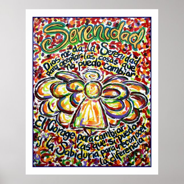 Serenity Prayer Angel Poster (Vita Kant) (Framsidan)