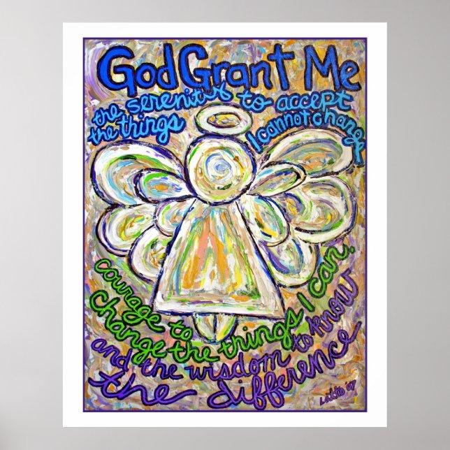 Serenity Prayer Angel Poster (Vita Kant) (Framsidan)