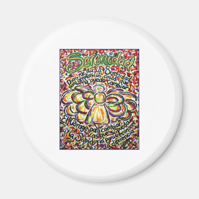 Serenity Prayer Angel (spansk text) Magnet (Framsidan)