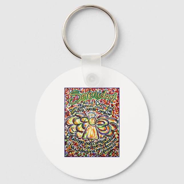 Serenity Prayer Angel (spansk text) Nyckelring (Framsida)