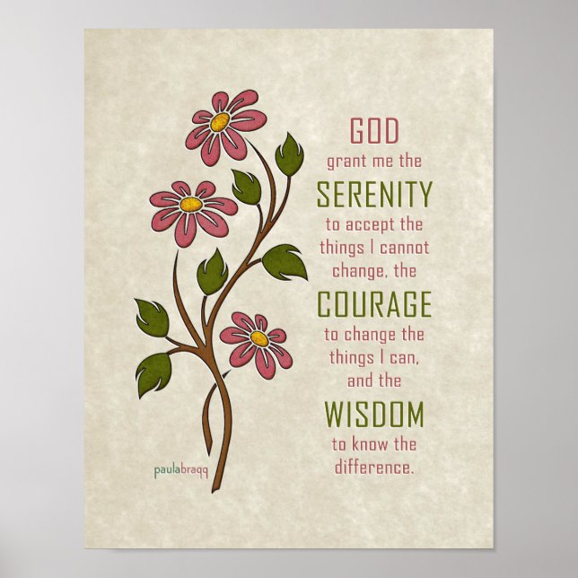 Serenity Prayer (återställningsoffert) Poster (Framsidan)