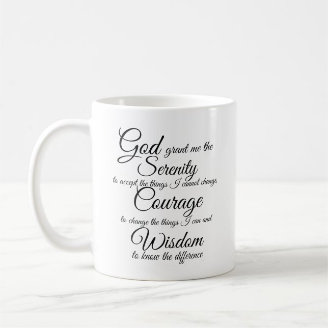 Serenity Prayer av Petra Ortiz kaffe mugg (Vänster)