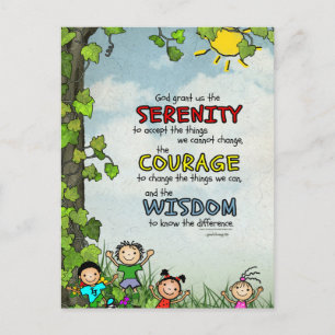 Serenity Prayer: Barn i Lycklig, styrka/återhämtni Vykort