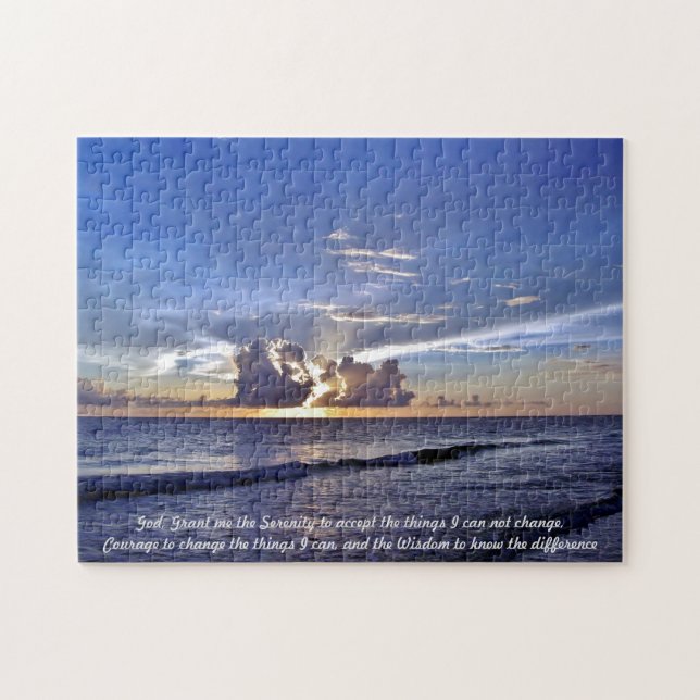Serenity Prayer - Beach Sunset Pussel (Horisontell)