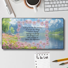 Serenity Prayer Bergutsikt Med Vildblommor