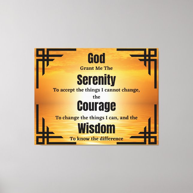 Serenity Prayer Biblical Dikt Canvas Art (Framsida)