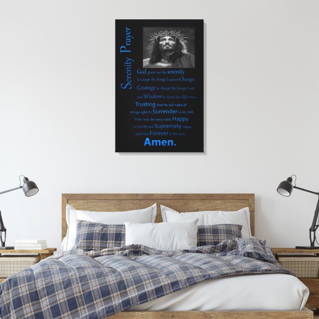 Serenity Prayer Blå Canvastryck (Insitu (sovrum))