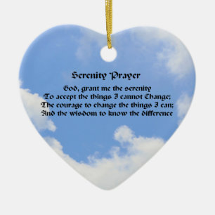 Serenity Prayer Blå himmel inspirational Julgransprydnad Keramik