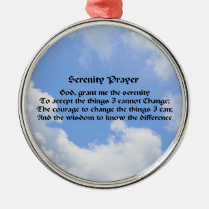 Serenity Prayer Blå himmel inspirational Julgransprydnad Metall