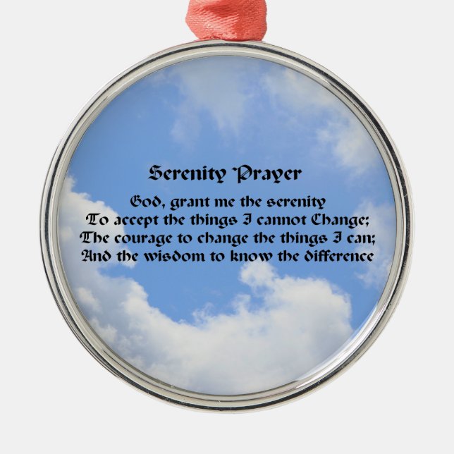 Serenity Prayer Blå himmel inspirational Julgransprydnad Metall (Framsidan)
