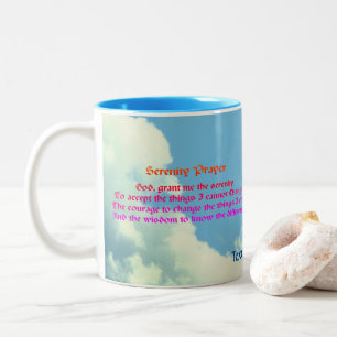 Serenity Prayer Blå himmel inspirational Två-Tonad Mugg