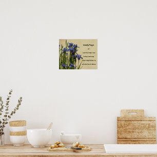 Serenity Prayer Blå Iris Blommor Poster