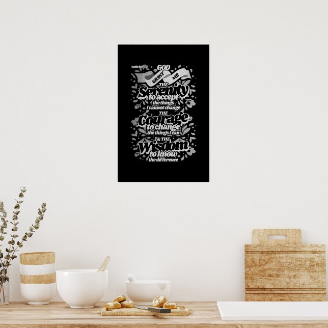 Serenity Prayer Black/White Poster (Kök)