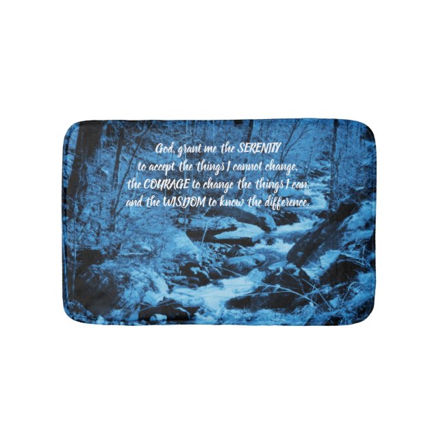 Serenity Prayer Blue Flowing Brook - inspiration  Badrumsmatta (Framsidan)