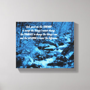 Serenity Prayer Blue Flowing Brook - inspiration Canvastryck