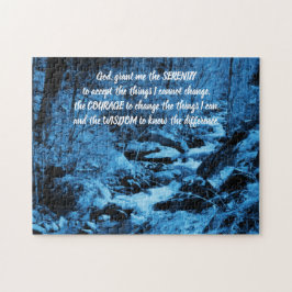 Serenity Prayer Blue Flowing Brook - inspiration Pussel