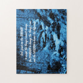 Serenity Prayer Blue Flowing Brook - inspiration Pussel