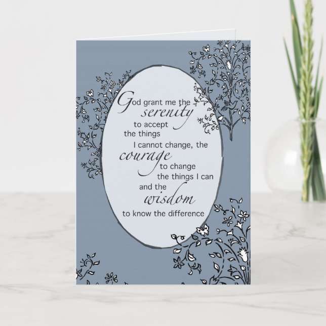 Serenity Prayer Blue Kort (Framsida)