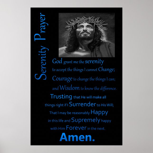 Serenity Prayer Blue Poster (Framsidan)