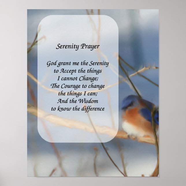 Serenity Prayer Bluebird inspirational Poster (Framsidan)