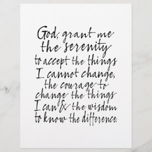 Serenity Prayer - Bounderkalligrafiskript Modern