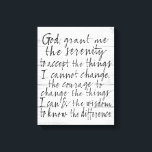 Serenity Prayer - Bounderkalligrafiskript Modern Canvastryck<br><div class="desc">En rustik,  men ändå stadsborna letar efter en studie som kan förändra ditt liv.</div>