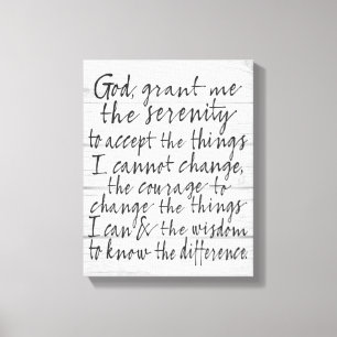 Serenity Prayer - Bounderkalligrafiskript Modern Canvastryck