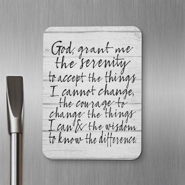Serenity Prayer - Bounderkalligrafiskript Modern Magnet (fridge magnet - serenity prayer)