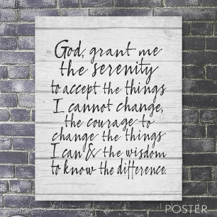 Serenity Prayer - Bounderkalligrafiskript Modern Poster