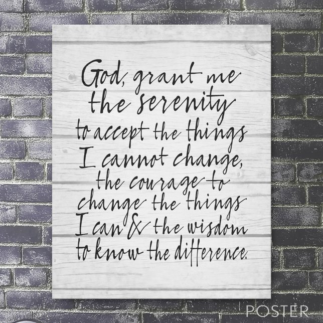 Serenity Prayer - Bounderkalligrafiskript Modern Poster (Skapare uppladdad)