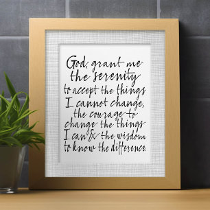 Serenity Prayer - Bounderkalligrafiskript Modern Poster