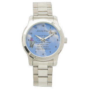 Serenity Prayer Butterfly Flower - inspiration Armbandsur