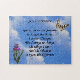 Serenity Prayer Butterfly Flower - inspiration Pussel