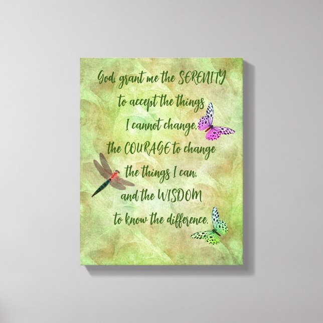 Serenity Prayer Butterfly-inspiration Canvastryck (Framsida)